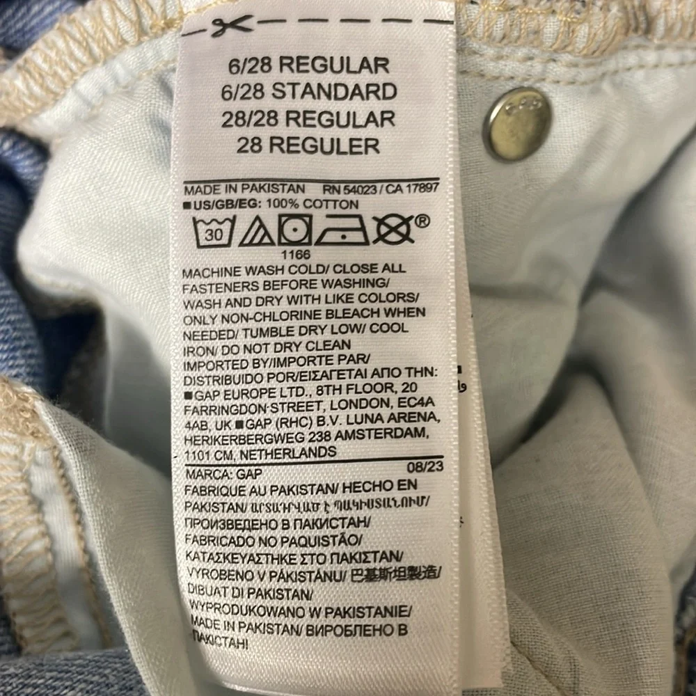 Gap denim women’s high rise wide leg jeans size 6/28 regular 100% cotton - Picture 10 of 10